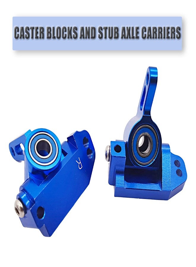 HOPLEX RC Aluminum Alloy Caster Block&Steering Blocks&Rear Stub Axle Carriers Replace for 3632 3736 3752 for 1/10 Traxxas 2WD Slash, Stampede, Rustler(Blue) - Image 5